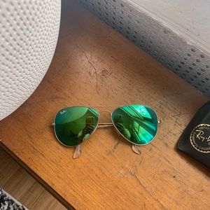 Ray-Ban green mirror aviators